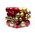 Winterland Winterland WL-ORN-62PK-RG 62 Piece Ball Ornament Set - Red & Gold WL-ORN-62PK-RG